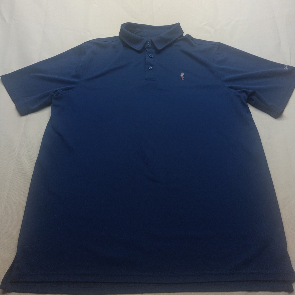 John Daly Mens XLT Navy BluePolo Micro Polyester Golf Short Sleeve Shirt